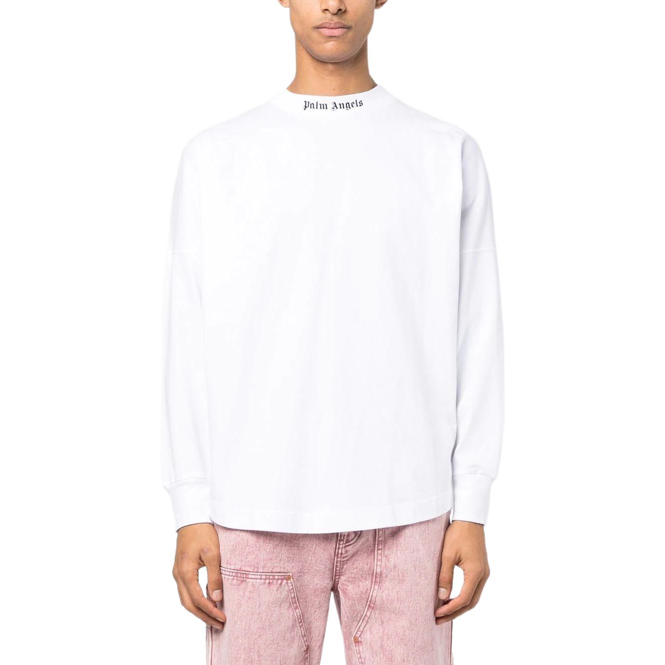 Lookbook Camiseta Manga Larga Blanca Palm Angels FW22 con Logo Impreso en la Espalda. PMAB001C99JER0040110