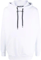 Palm Angels FW22 White Hoodie with Logo Print and Drawstring PMBB036C99FLE0010110 Palm Angels FW22 White Hoodie with Logo Print and Drawstring PMBB036C99FLE0010110