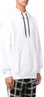 Shop Palm Angels FW22 白色連帽衫附Logo印花與抽繩 PMBB036C99FLE0010110