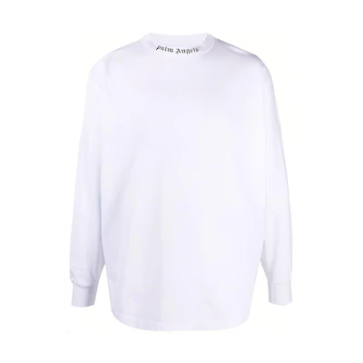 Palm Angels FW22 White Pullover Hoodie with Large Back Logo Print Pmab001c99jer0030132