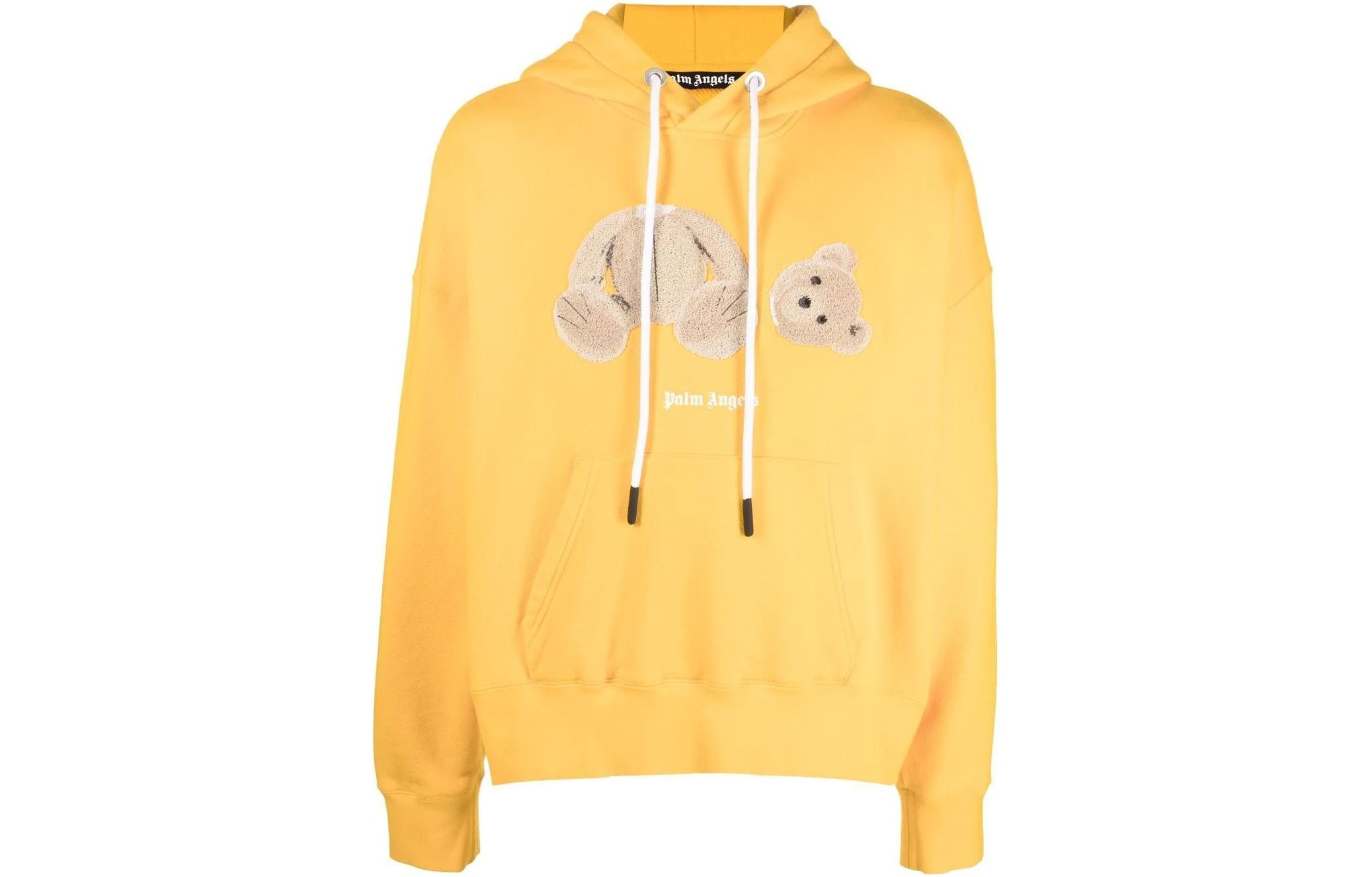 Palm Angels FW22 Yellow Cartoon Print Hoodie for Men. PMBB058F22FLE0081660