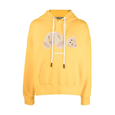 Palm Angels FW22 Yellow Cartoon Print Hoodie for Men. PMBB058F22FLE0081660