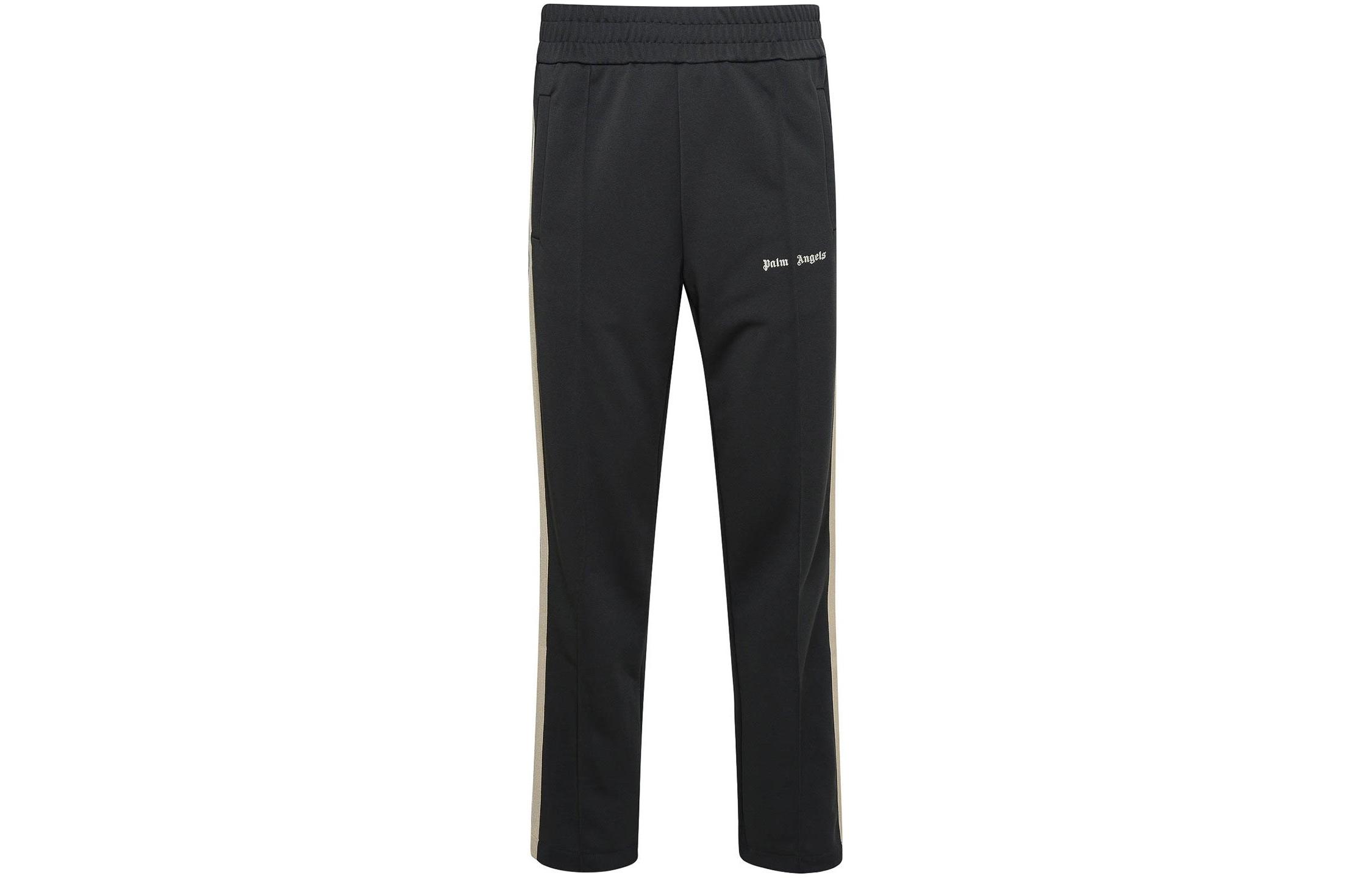 PALM ANGELS FW23 Classic Embroidered Logo Striped Knit Track Pants Dark Grey Men PMCJ020F23FAB0010701