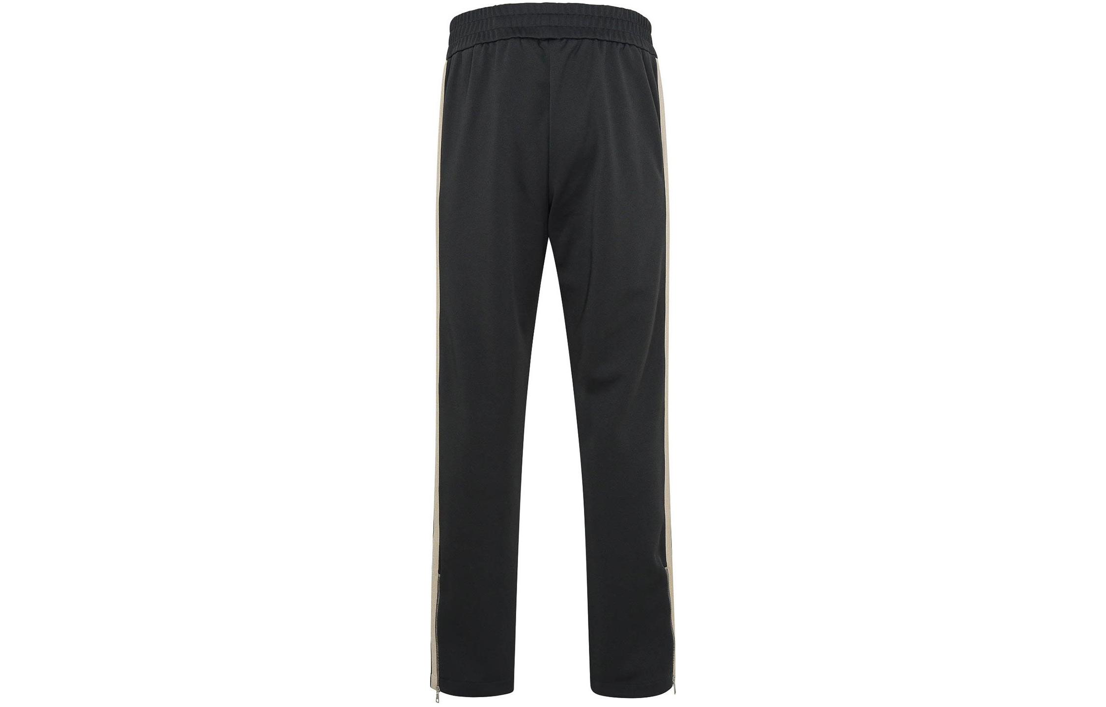 Lookbook PALM ANGELS FW23 Classic Embroidered Logo Striped Knit Track Pants Dark Grey Men PMCJ020F23FAB0010701