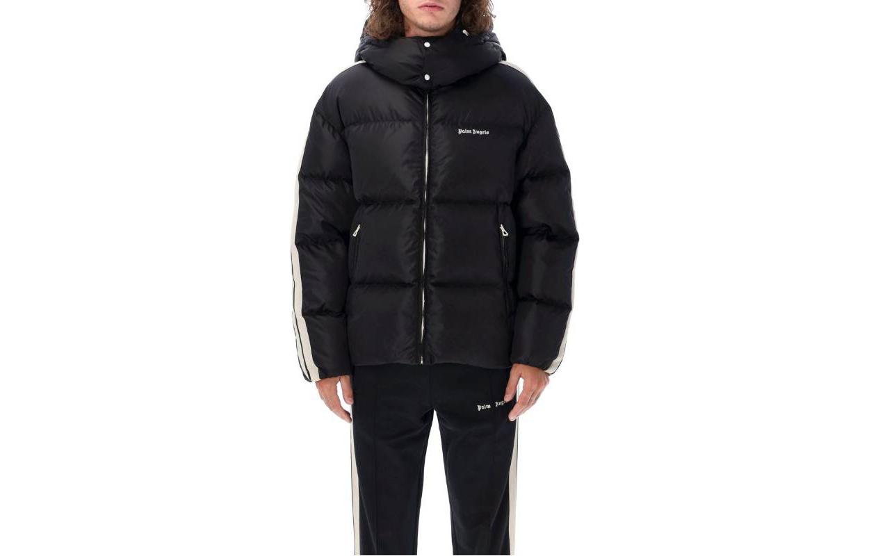 PALM ANGELS FW23 Solid Color Embroidered Zip Hoodie Jacket Men Black PMED028F23FAB0041001 圖 2