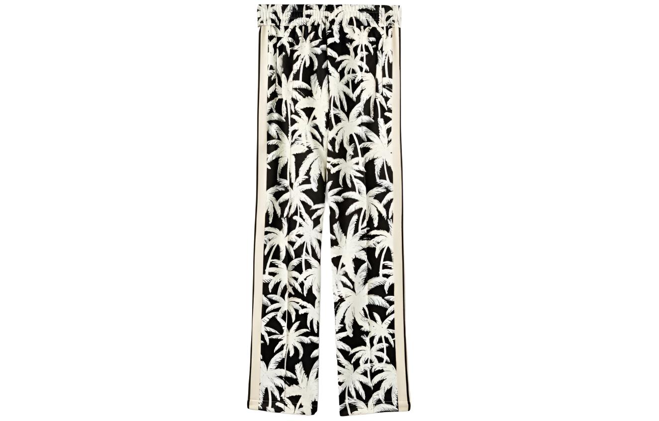 Palm Angels FW23 White Palm Tree Print Straight-Leg Relaxed Pants Mens PMCJ020R24FAB0021003