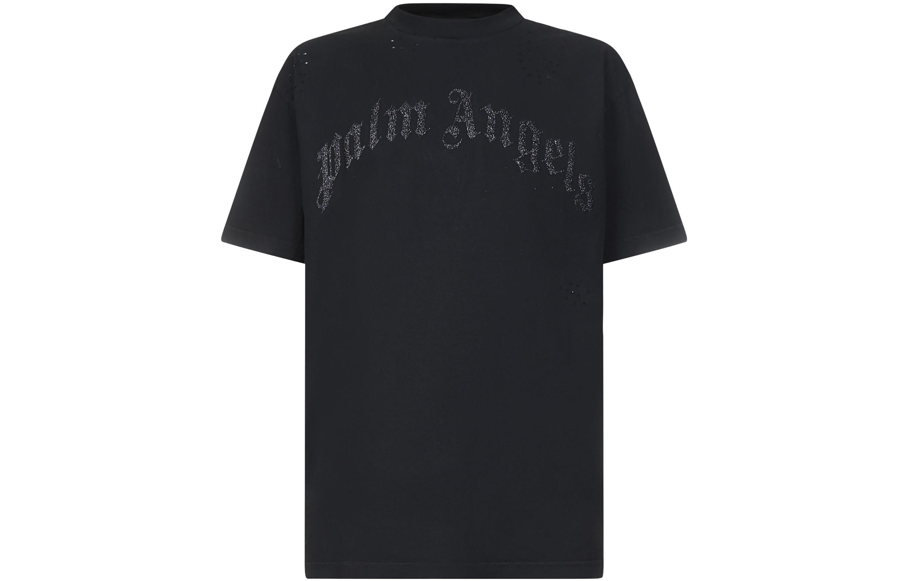 Palm Angels Gold Foil Logo Print  Crewneck T-Shirt. PMAA072F22JER0051010 圖 2