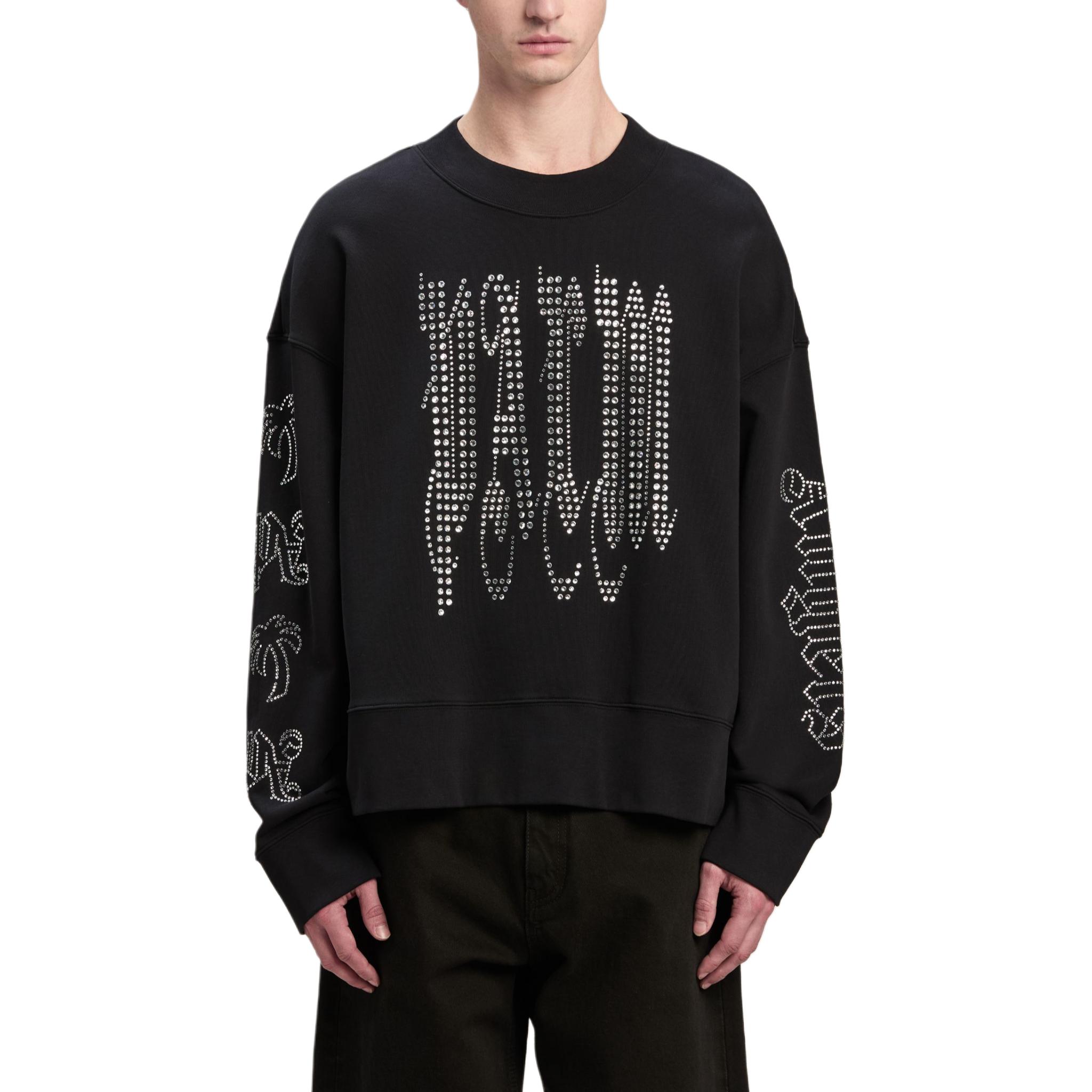 Lookbook Sudadera Negra Palm Angels Gótica con Tachuelas PMBA026F24FLE0031072