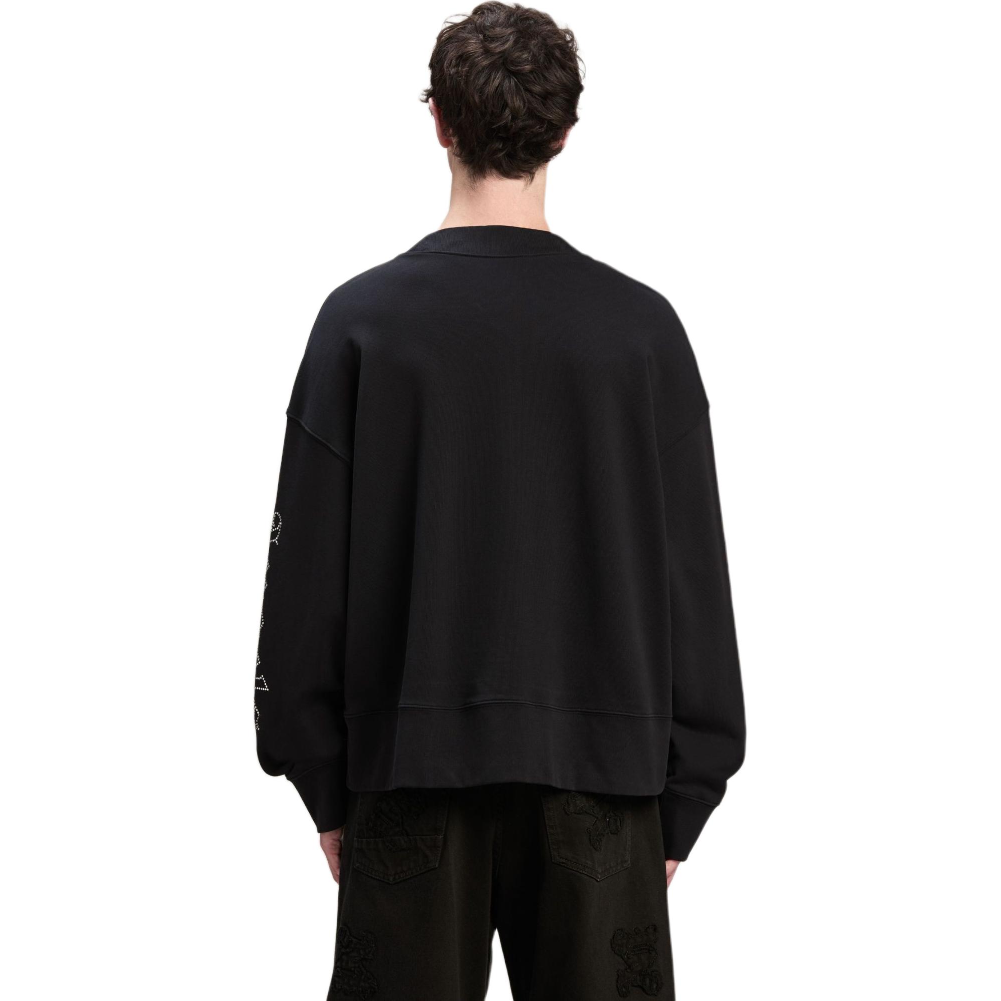 Shop Sudadera Negra Palm Angels Gótica con Tachuelas PMBA026F24FLE0031072