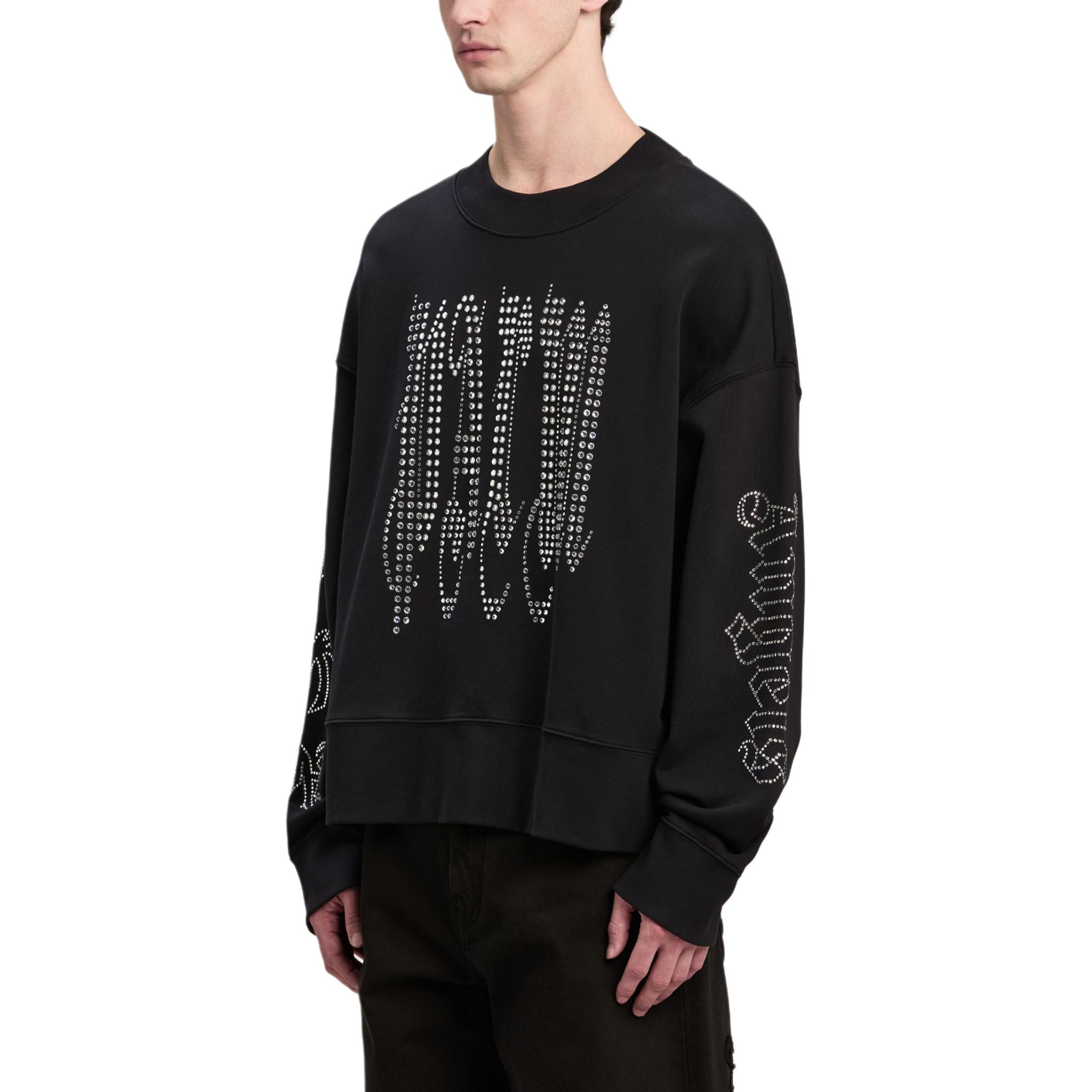 Purchase Sudadera Negra Palm Angels Gótica con Tachuelas PMBA026F24FLE0031072