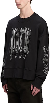 Sudadera Negra Palm Angels Gótica con Tachuelas PMBA026F24FLE0031072 Purchase Sudadera Negra Palm Angels Gótica con Tachuelas PMBA026F24FLE0031072