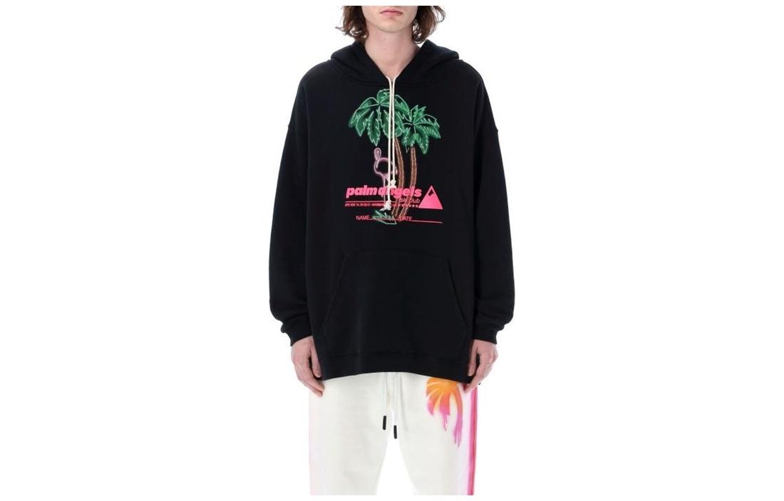 Palm Angels Graphic Print Black Hoodie Men’s Long Sleeve 23PPMBB124S23FLE0011084