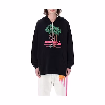 Palm Angels Graphic Print Black Hoodie Men’s Long Sleeve 23PPMBB124S23FLE0011084