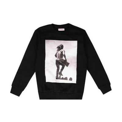 Palm Angels Graphic Print Crewneck Long Sleeve Oversized Sweatshirt Black Mens PMBA001F160880091001
