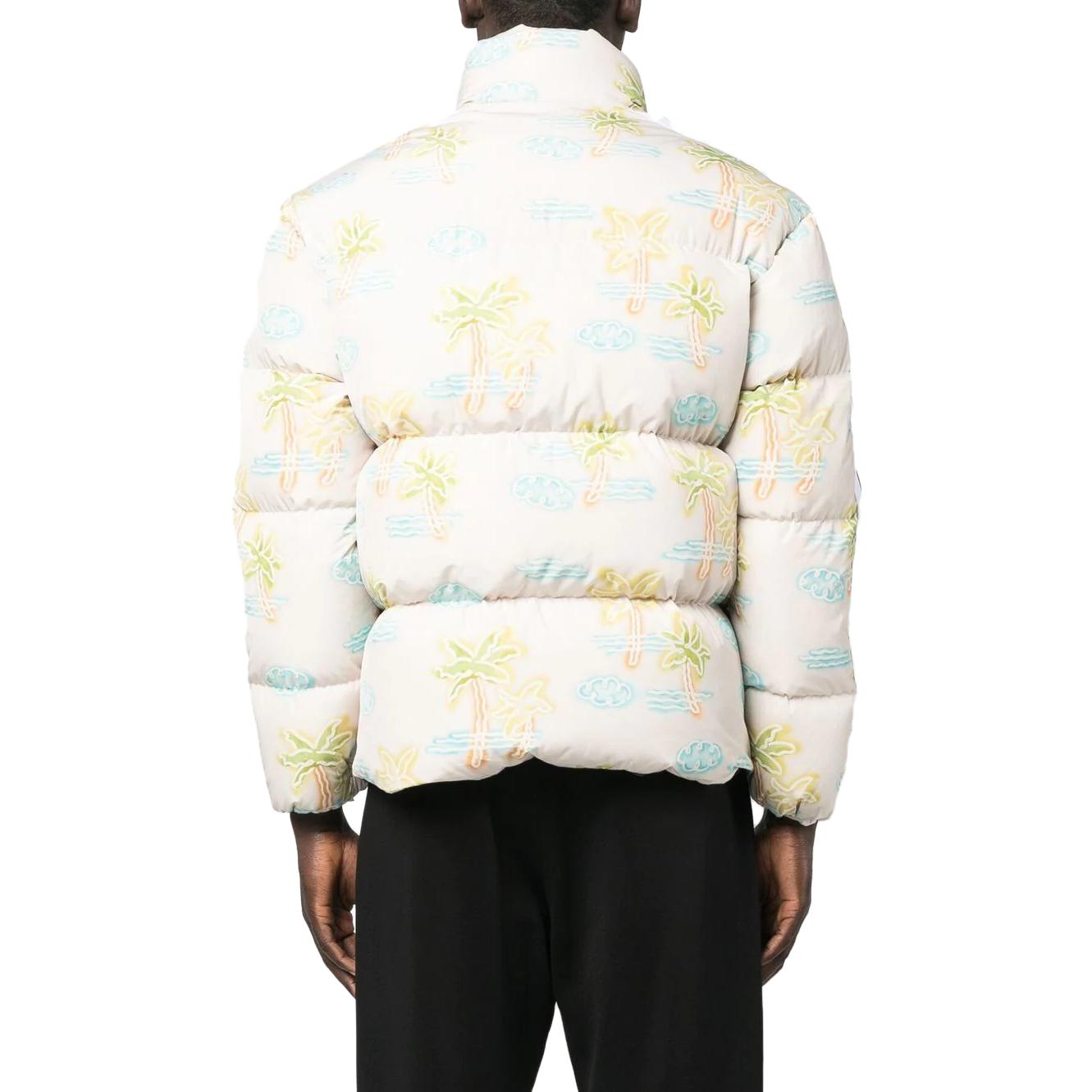 Shop Palm Angels Graphic Print High-Neck Jacket PMED020S23FAB0010384