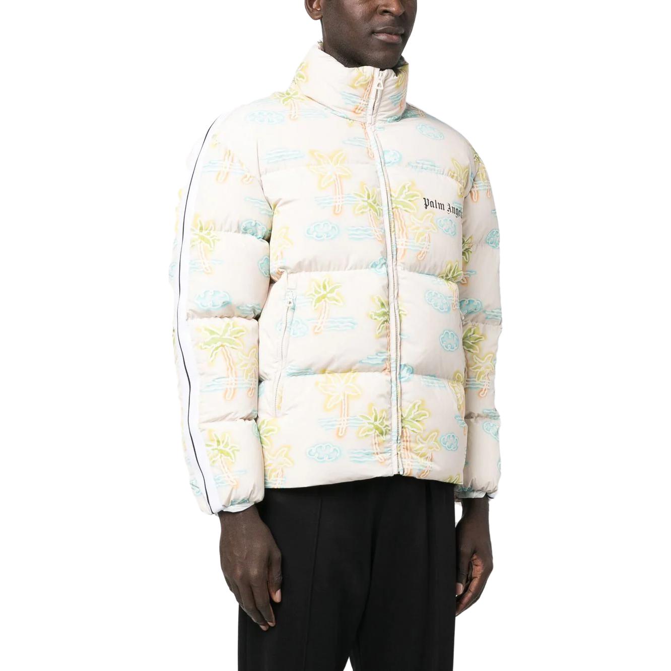 Purchase Palm Angels Graphic Print High-Neck Jacket PMED020S23FAB0010384