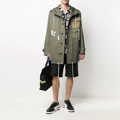 PALM ANGELS Jaket Parka Hijau dengan Cetakan Logo - Kasual dan Selesa. PMEC007R21FAB0015661 Lookbook PALM ANGELS Jaket Parka Hijau dengan Cetakan Logo - Kasual dan Selesa. PMEC007R21FAB0015661
