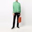 Lookbook Palm Angels Green Track Jacket with Logo Collar and Long Sleeves PMBD001F21FAB0015501