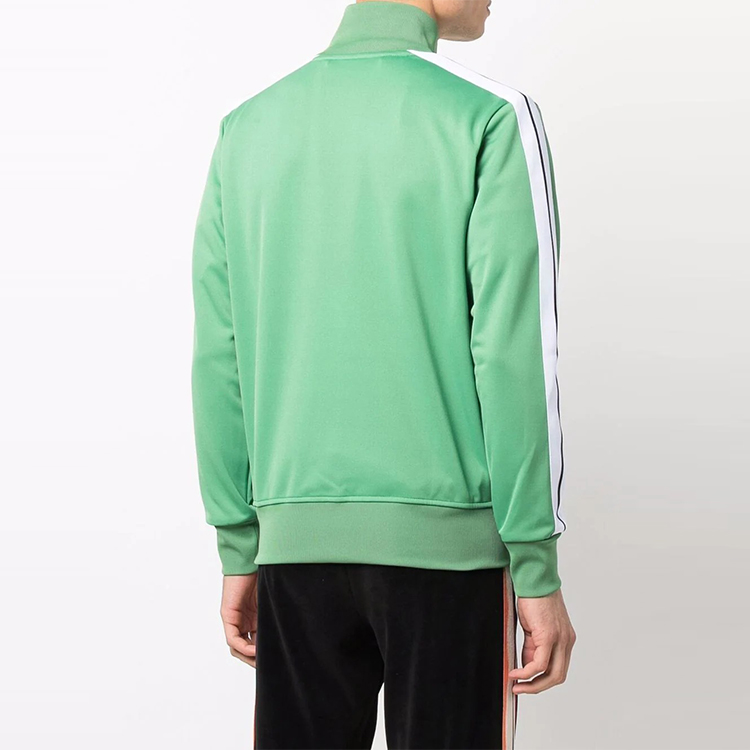 Purchase Palm Angels Green Track Jacket with Logo Collar and Long Sleeves PMBD001F21FAB0015501