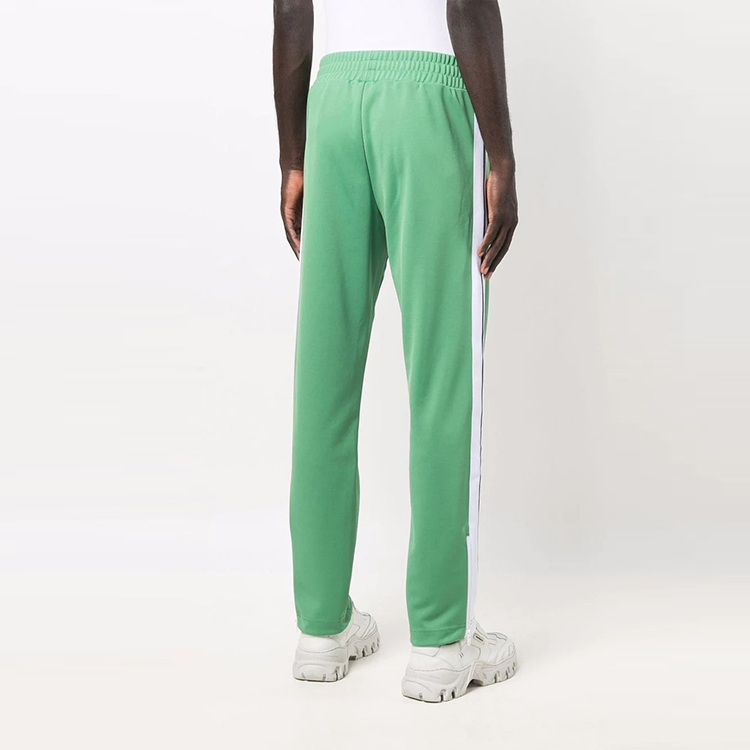 Purchase Palm Angels绿色条纹长裤带标志印花. PMCA007F21FAB0015501