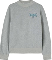 Palm Angels Grey Oversized Long Sleeve Sweatshirt Men with Logo Print. PMBA026F24FLE0080848 Palm Angels Grey Oversized Long Sleeve Sweatshirt Men with Logo Print. PMBA026F24FLE0080848