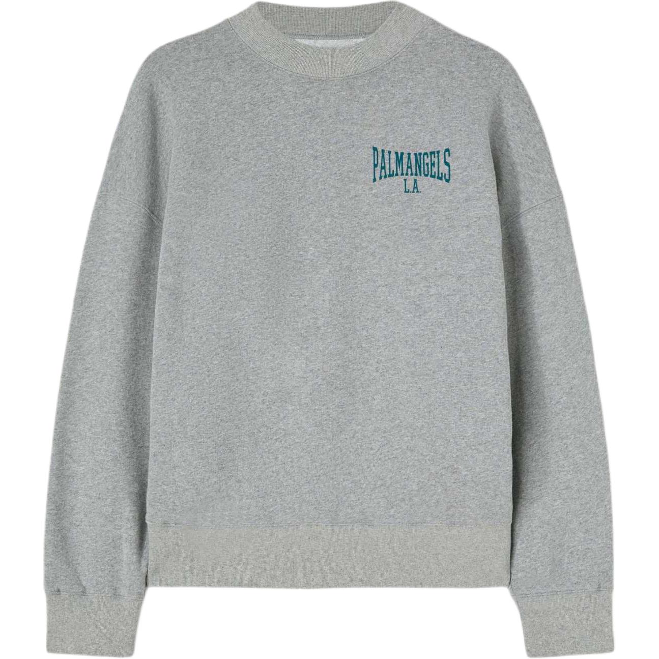 Order Palm Angels Grey Oversized Long Sleeve Sweatshirt Men with Logo Print. PMBA026F24FLE0080848