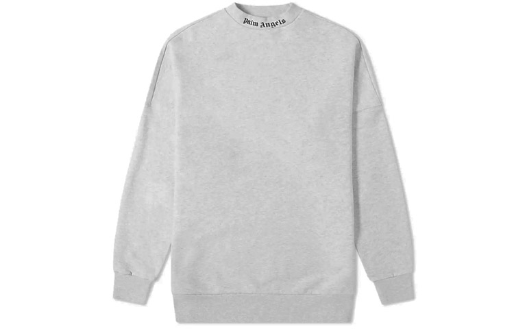 Palm Angels Half-Turtleneck Logo Sweatshirt Grey Pullover PMBA021E194410020710
