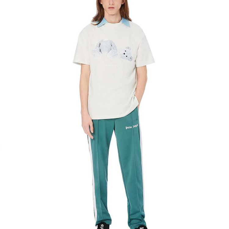 Shop PALM ANGELS 無頭熊白色印花T恤 PMAA001E20JER0044401