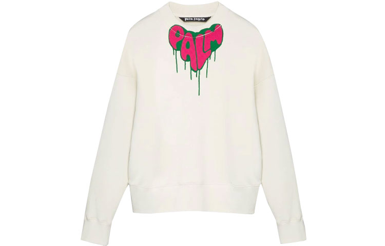 Palm Angels Heart Spray Print Pullover Hoodie Men’s Off-White 16863491