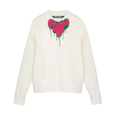Palm Angels Heart Spray Print Pullover Hoodie Men’s Off-White 16863491