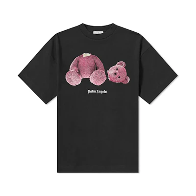 PALM ANGELS Kill The Bear Black Tee Purple Graphic Short Sleeve PMAA001F194130031028