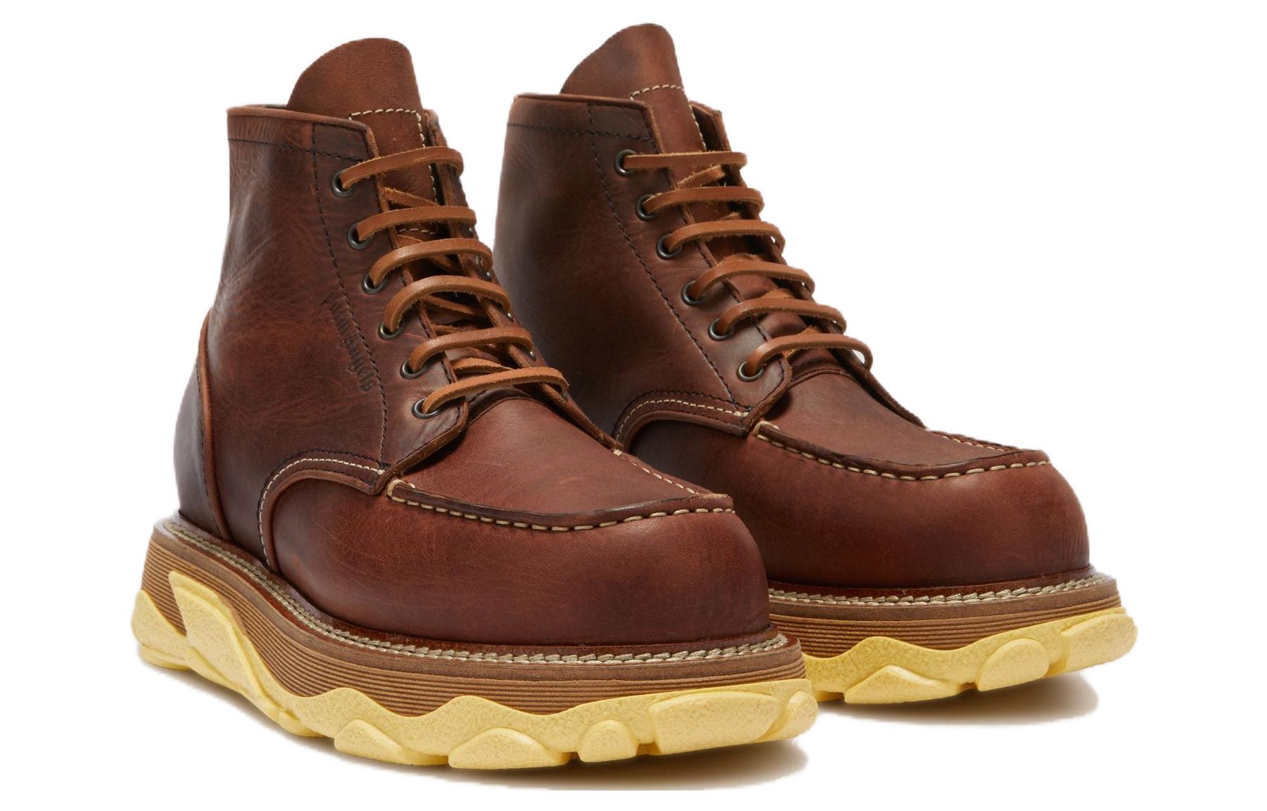 Palm Angels Leather Ankle Boots 'CMFT Strap Brown' 圖 2