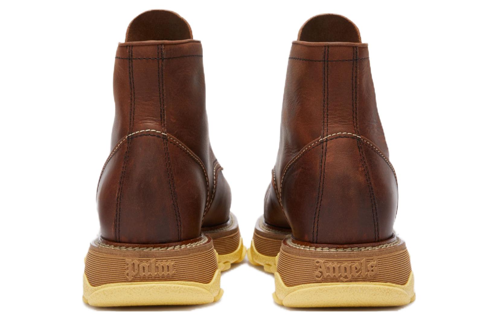 Palm Angels Leather Ankle Boots 'CMFT Strap Brown' 圖 3