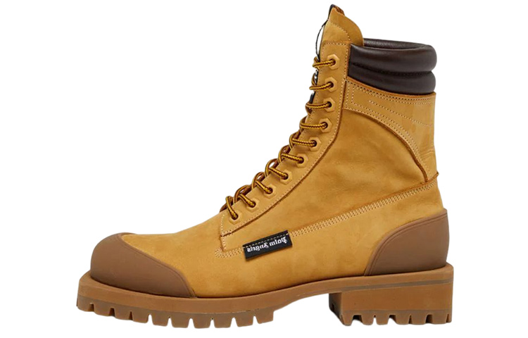 Palm Angels Leather Fashion Strap Ankle Boots 'Brown'