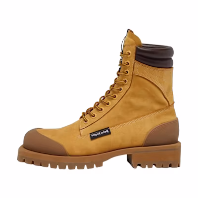 Palm Angels Leather Fashion Strap Ankle Boots 'Brown'