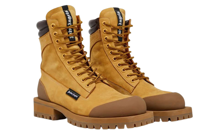 Palm Angels Leather Fashion Strap Ankle Boots 'Brown' 圖 2