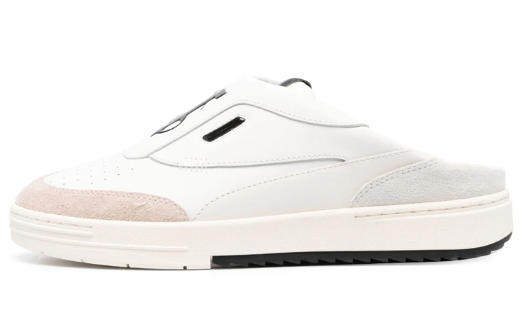 Palm Angels Leather Round Toe Flat Mule 'White' PMIJ003S23LEA0010110