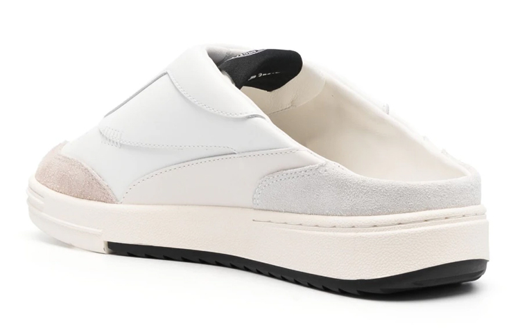 Shop Palm Angels Sepatu Mule Kulit Flat Ujung Bulat 'Putih' PMIJ003S23LEA0010110