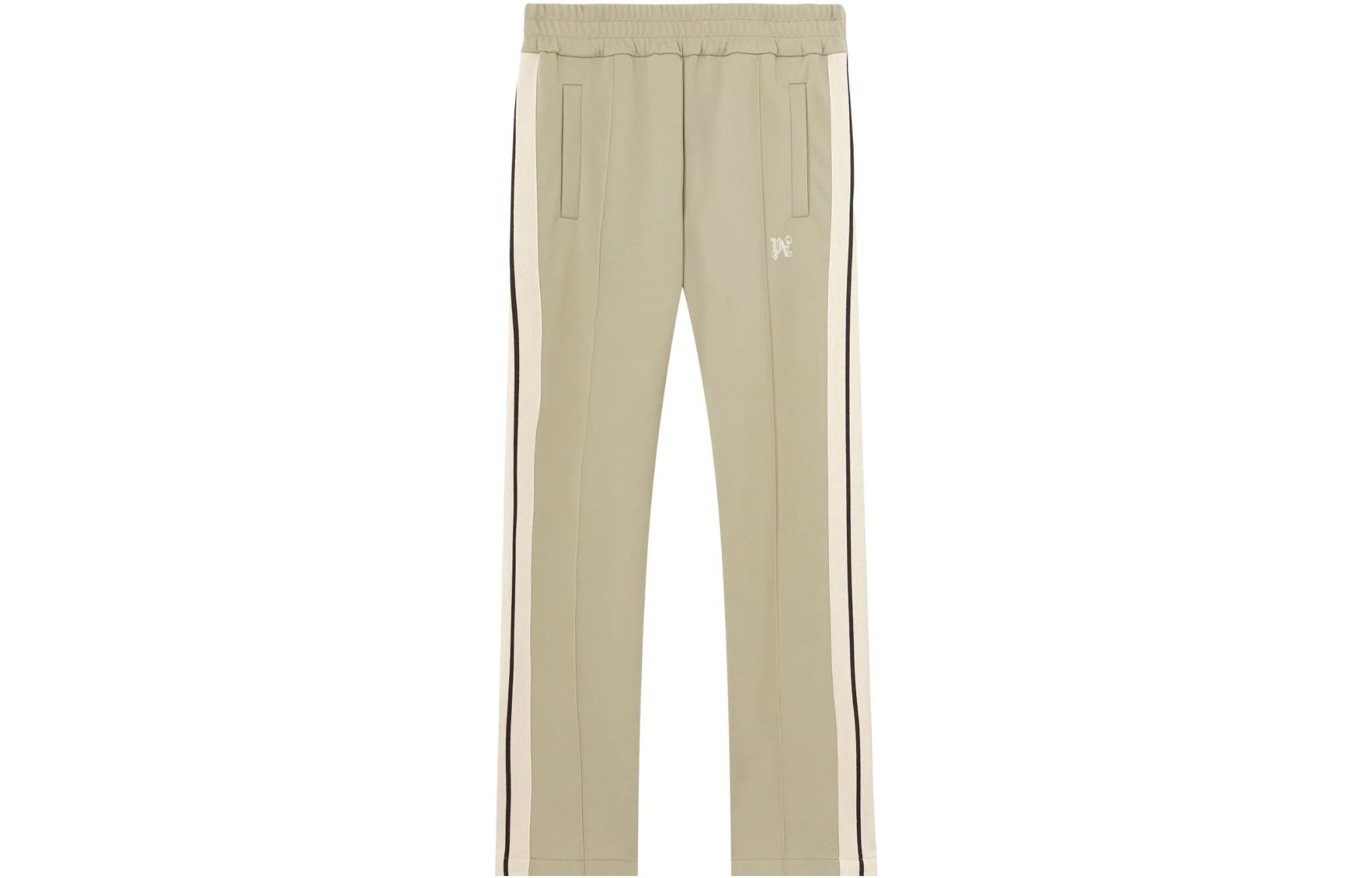 Palm Angels Letter Embroidered Striped Casual Pants . PMCJ020E23FAB0010703