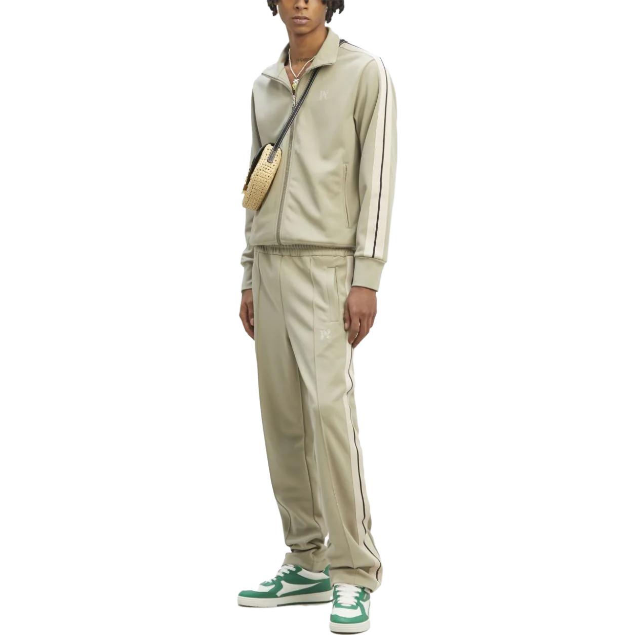 Lookbook Palm Angels Letter Embroidered Striped Casual Pants . PMCJ020E23FAB0010703