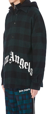 팜엔젤스 레터 로고 프린트 후드 셔츠 재킷 그린 가을 컬렉션 PMGA042E20FAB0015701 Purchase 팜엔젤스 레터 로고 프린트 후드 셔츠 재킷 그린 가을 컬렉션 PMGA042E20FAB0015701