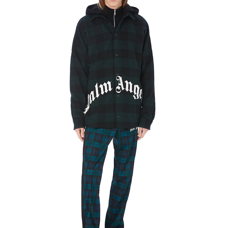Sizing 팜엔젤스 레터 로고 프린트 후드 셔츠 재킷 그린 가을 컬렉션 PMGA042E20FAB0015701