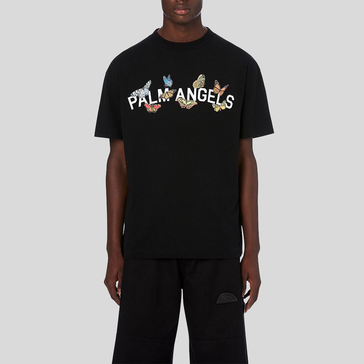 Palm Angels Logo Butterfly Crewneck  T-Shirt Black. PMAA001S204130041001 圖 4