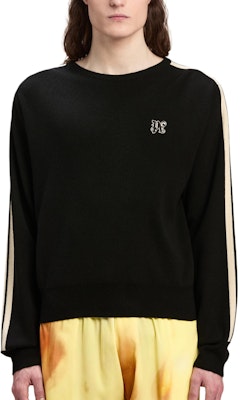 Suéter de Manga Larga Palm Angels Logo Negro. PMHE075F24KNI0011003 Lookbook Suéter de Manga Larga Palm Angels Logo Negro. PMHE075F24KNI0011003
