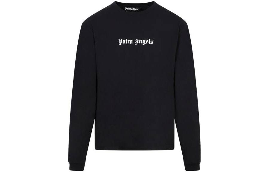 Palm Angels Logo Embroidered Crewneck Sweatshirt Black PMAB046F23JER002-1001