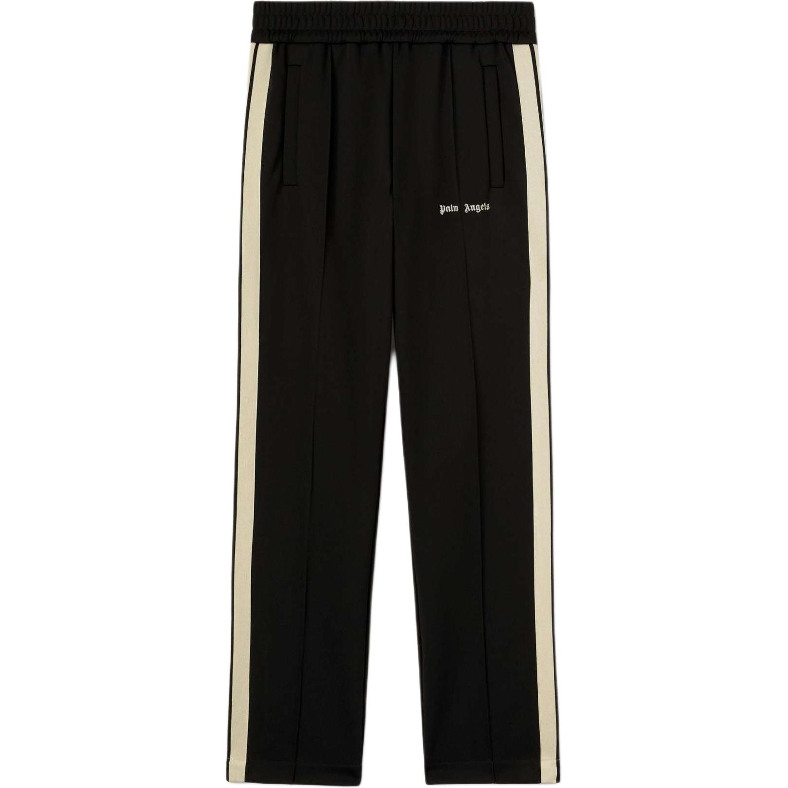 Palm Angels Logo Embroidered Knit Track Pants Black  Elastic Waist PMCJ020C99FAB0011003