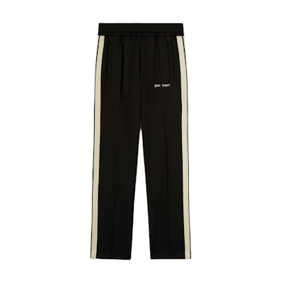 Palm Angels Logo Embroidered Knit Track Pants Black Elastic Waist PMCJ020C99FAB0011003