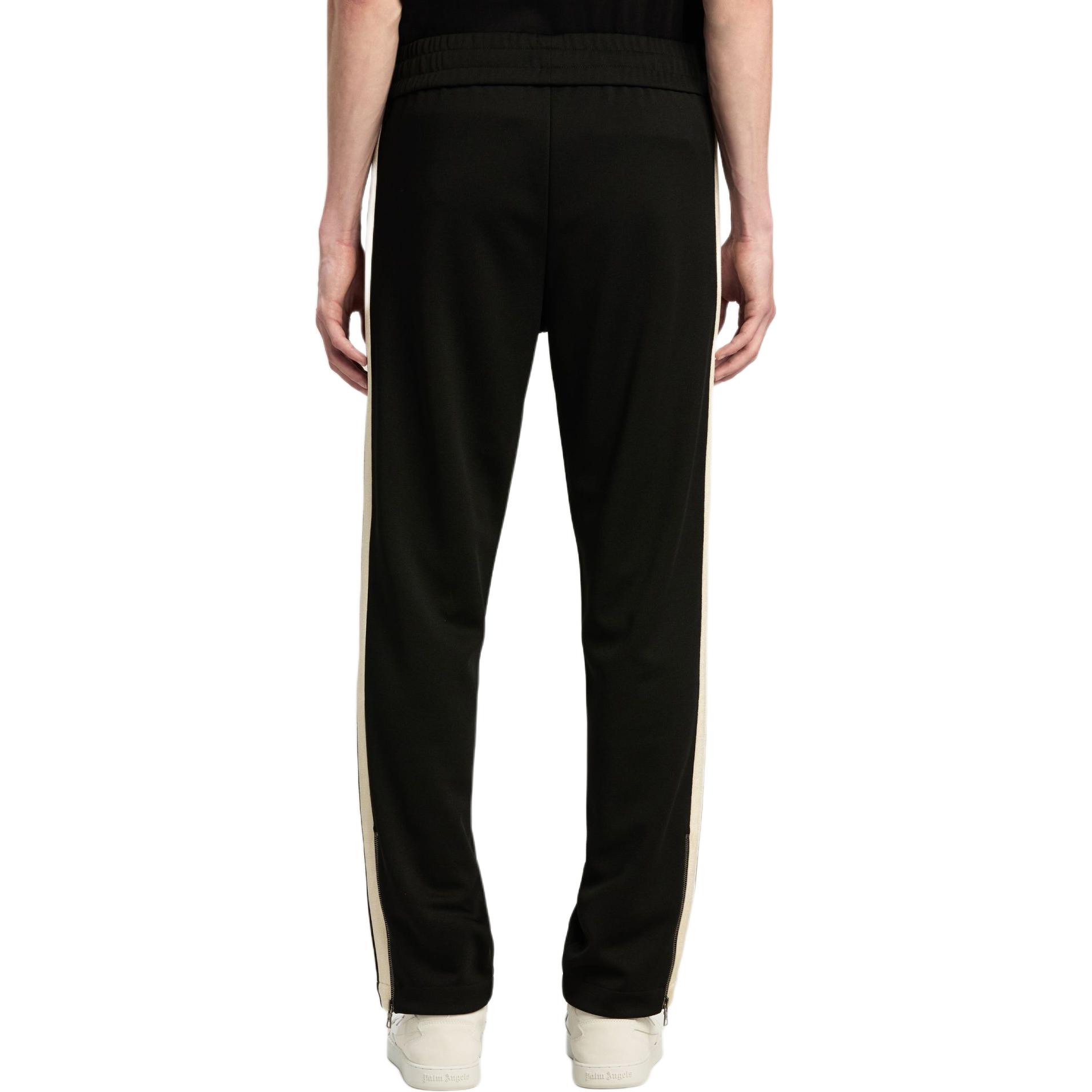 Shop Palm Angels Logo Embroidered Knit Track Pants Black  Elastic Waist PMCJ020C99FAB0011003