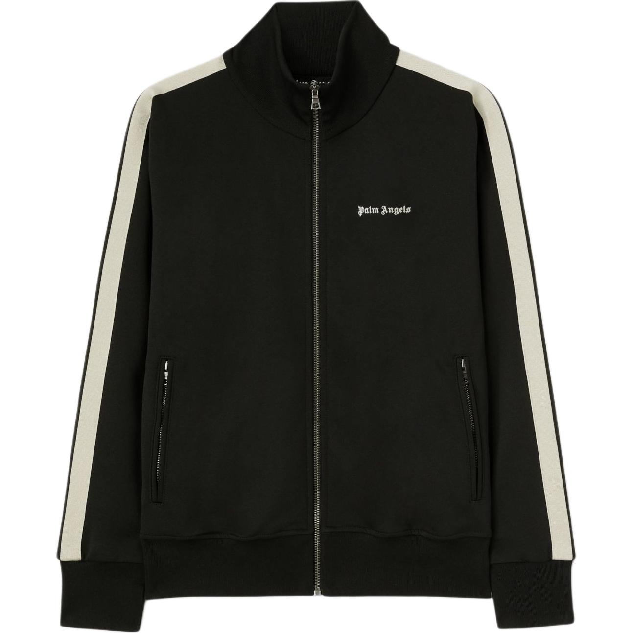 Palm Angels Logo Embroidered Zipper Pocket Jacket Black PMBD058C99FAB0011003