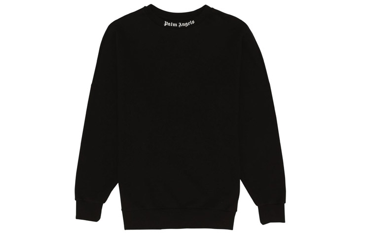 Lookbook パームエンジェルス ロゴ オーバースウェットシャツ マンダリンカラー ブラック PMBA021E194410021001